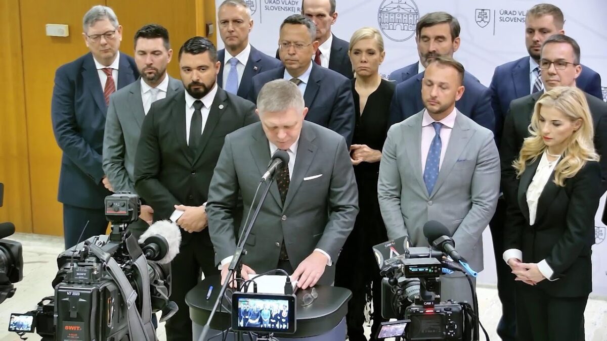 Tlačová konferencia po mimoriadnom zasadnutí Bezpečnostnej rady SR.