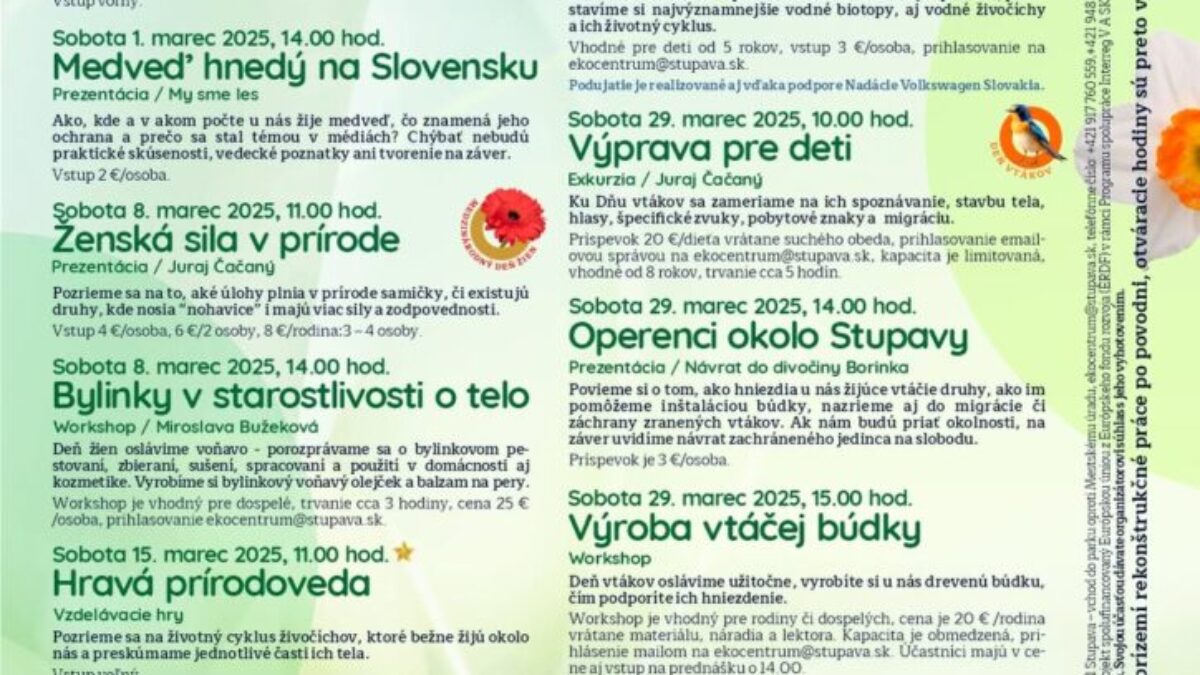 Marec prináša do ekocentra v Stupave jarné aktivity aj krúžky pre deti