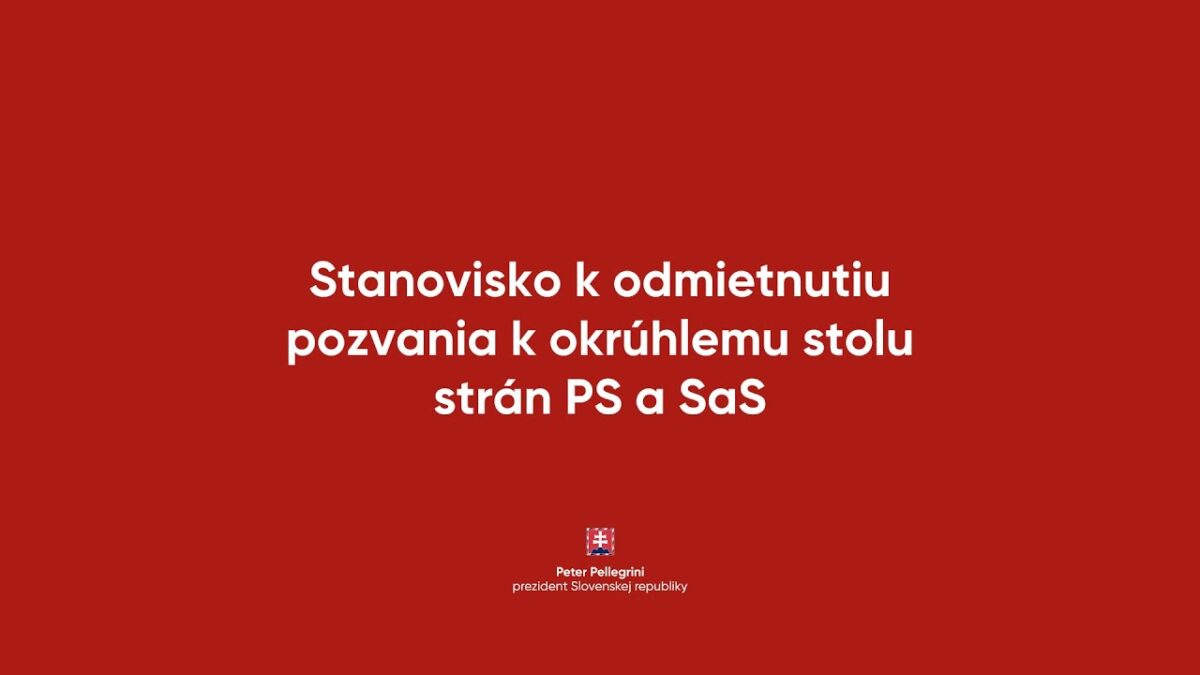 Stanovisko k odmietnutiu pozvania k okrúhlemu stolu strán PS a SaS