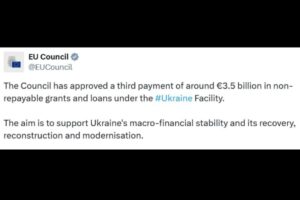 Rada EÚ schválila novú platbu pre Ukrajinu vo výške 3,5 miliardy eur