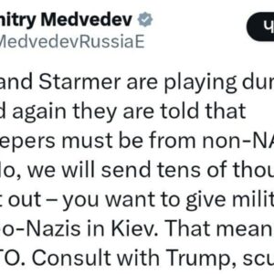 Dmitry Medvedev: Mierové jednotky NATO“ na Ukrajine znamenajú 3. svetovú vojnu