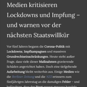 Pri 5. výročí pandémie COVID-19, hlavné nemecké médiá varujú a pripomínajú vládn...