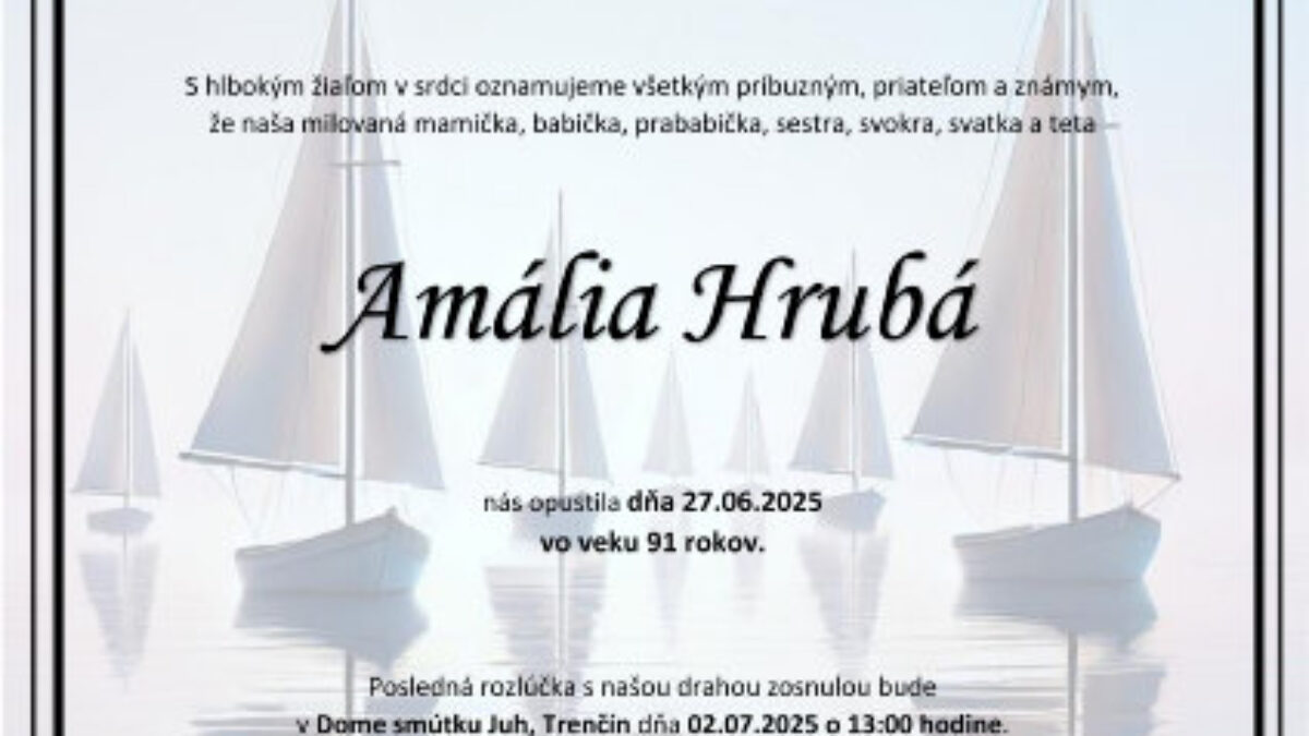 Mesto Trenčín: Amália Hrubá