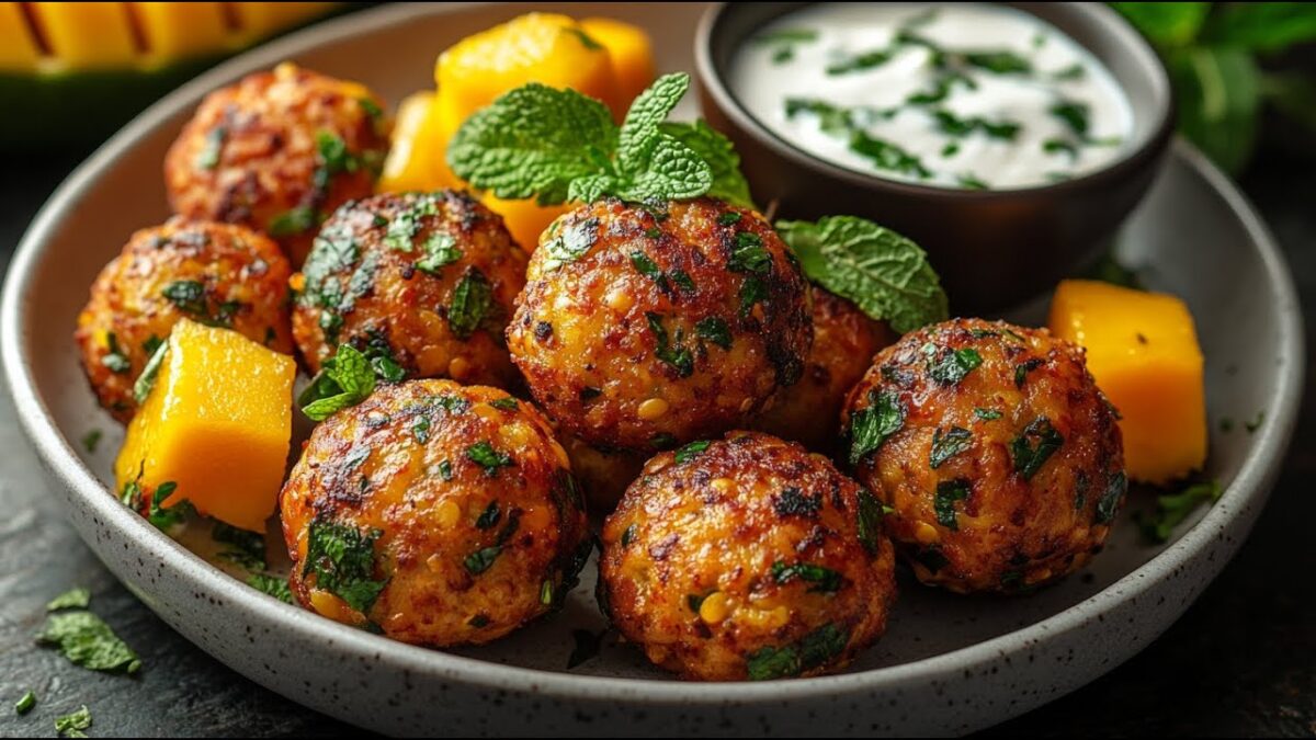 1751305128 maxresdefault.jpg Vegánske šošovicové guľky s mangom a mätovým jogurtom – jednoducho vynikajúce a plné chuti!