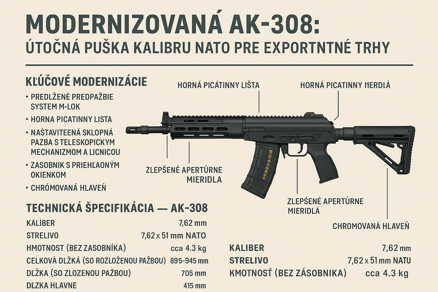 Modernizovaná AK-308: Ruský Kalašnikov pre náboje NATO Modernizovaná AK-308: Ruský Kalašnikov pre náboje NATO