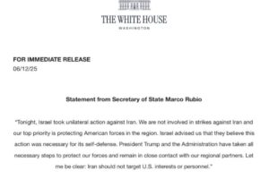 Marco Rubio potvrdzuje, že USA sa nepodieľali na izraelských útokoch na Irán