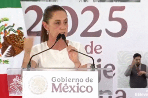 Mexická prezidentka Claudia Sheinbaum teraz vyzýva na protesty v Spojených štáto...