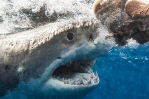 Žralok stiahol turistku za prsty do vody pri kŕmení, video vyvoláva husiu kožu