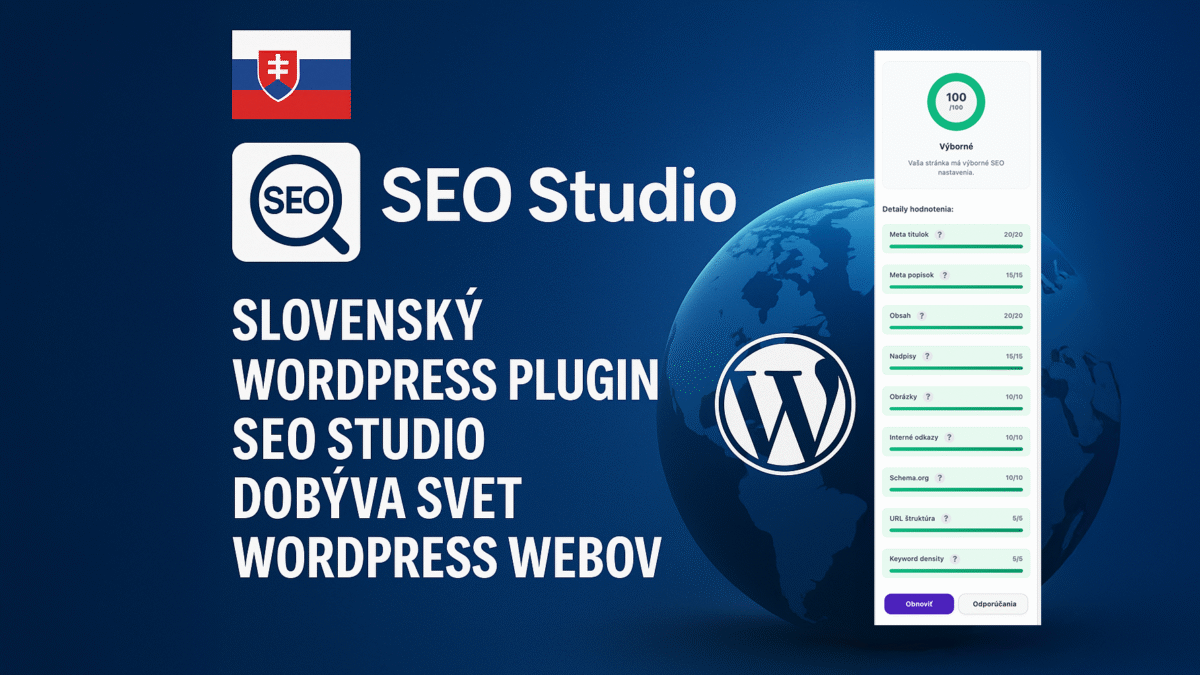 Slovenský WordPress plugin SEO Studio dobýva svet WordPress webov!