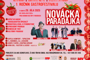 Mesto Nováky: NOVÁCKA PARADAJKA bude už túto sobotu 26. júla Mesto Nováky: NOVÁCKA PARADAJKA bude už túto sobotu 26. júla 2025 od 10. hodiny ...