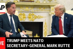 Trump sa stretáva s generálnym tajomníkom NATO Markom Ruttem v Oválnej pracovni