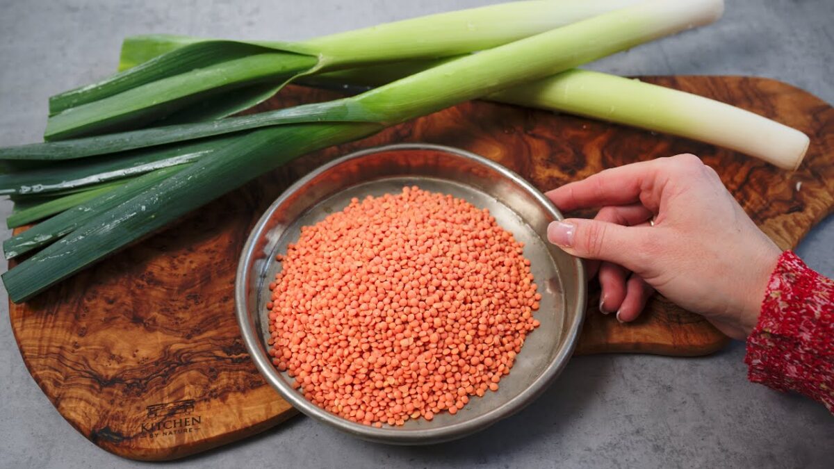 Šošovica s pórom.