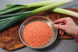 Šošovica s pórom.