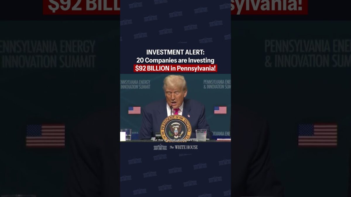 Prezident Trump oznámil investície vo výške 92 miliárd dolárov smerujúce do Pensylvánie!