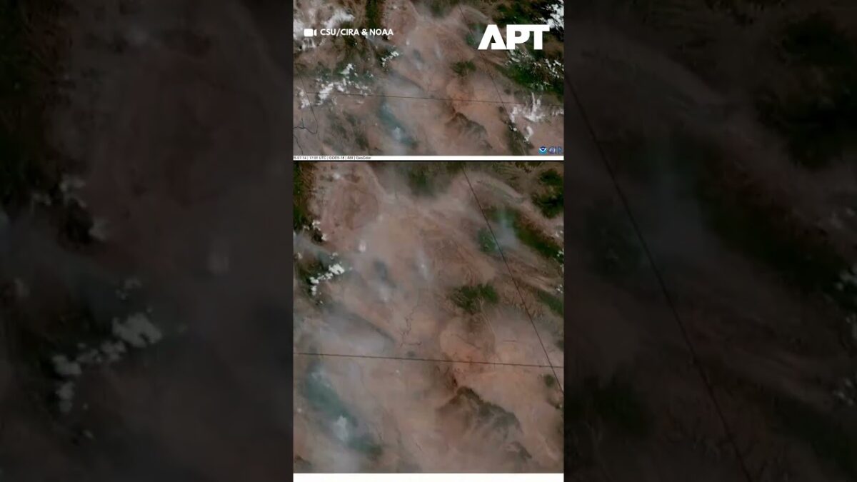 Časozberné zábery zo satelitu ukazujú tvorbu dymu z lesných požiarov nad juhozápadom USA.