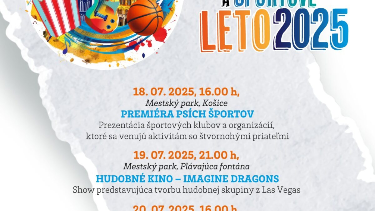Mesto Košice: PREMIÉRA PSÍCH ŠPORTOV, IMAGINE DRAGONS ČI PIKNIK PARKU. VÍKENDOVÝ PROGRAM KOŠICKÉHO LETA BUDE PESTRÝ