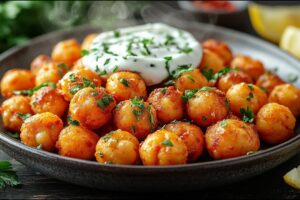 Chrumkavá sladká zemiaková cícerová pomazánka