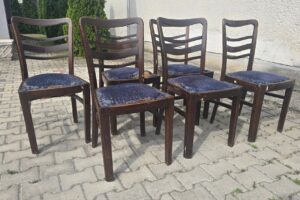 Podarilo sa mi zadovážiť si týchto šesť stoličiek v štýle Art deco v pôvodnom st...