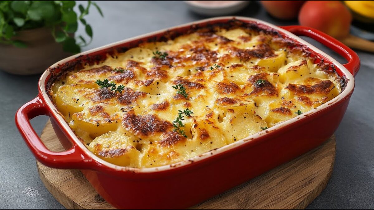 Vegánsky zemiakový gratin s ovsenou smotanou – jednoduchý recept bez syra