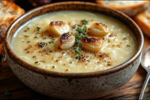 Francúzska cesnaková polievka – vegánska dokonalosť