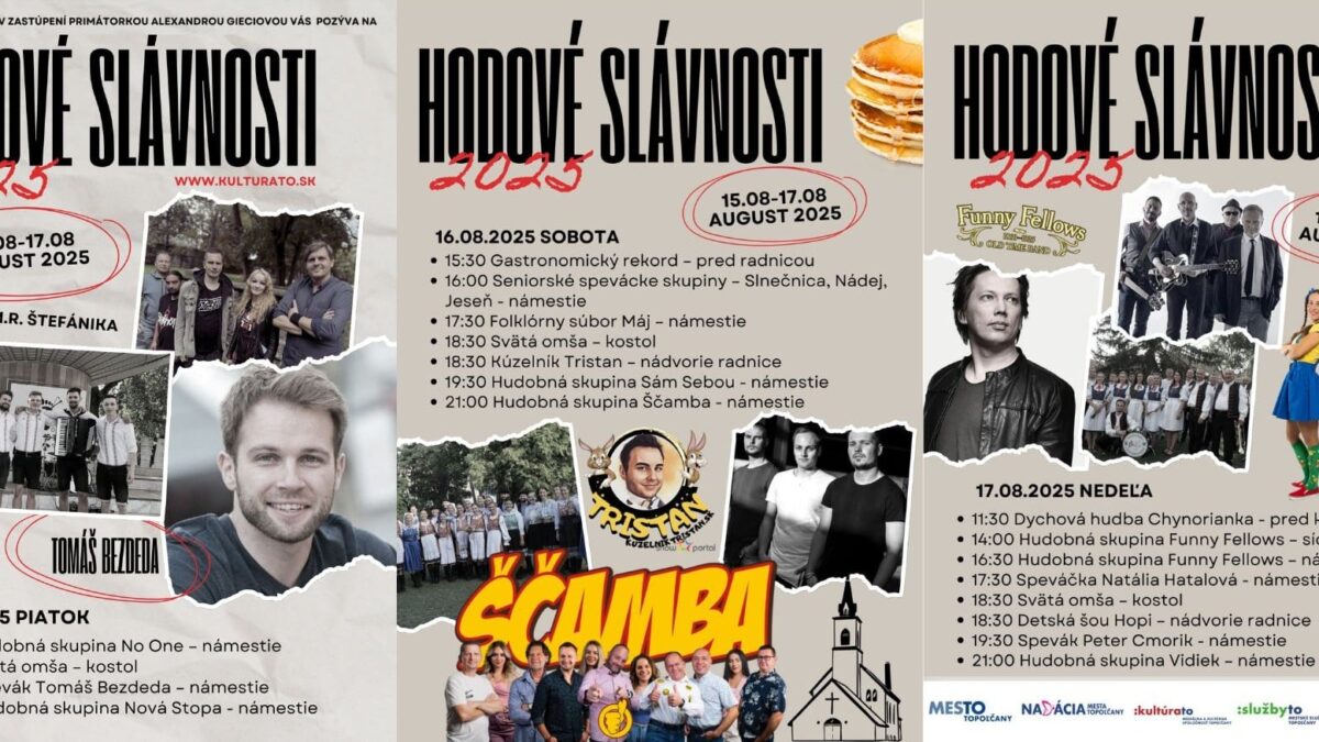 Kultúra Topoľčany: „Topoľčany vás pozývajú na tradičné Hodové slávnosti“