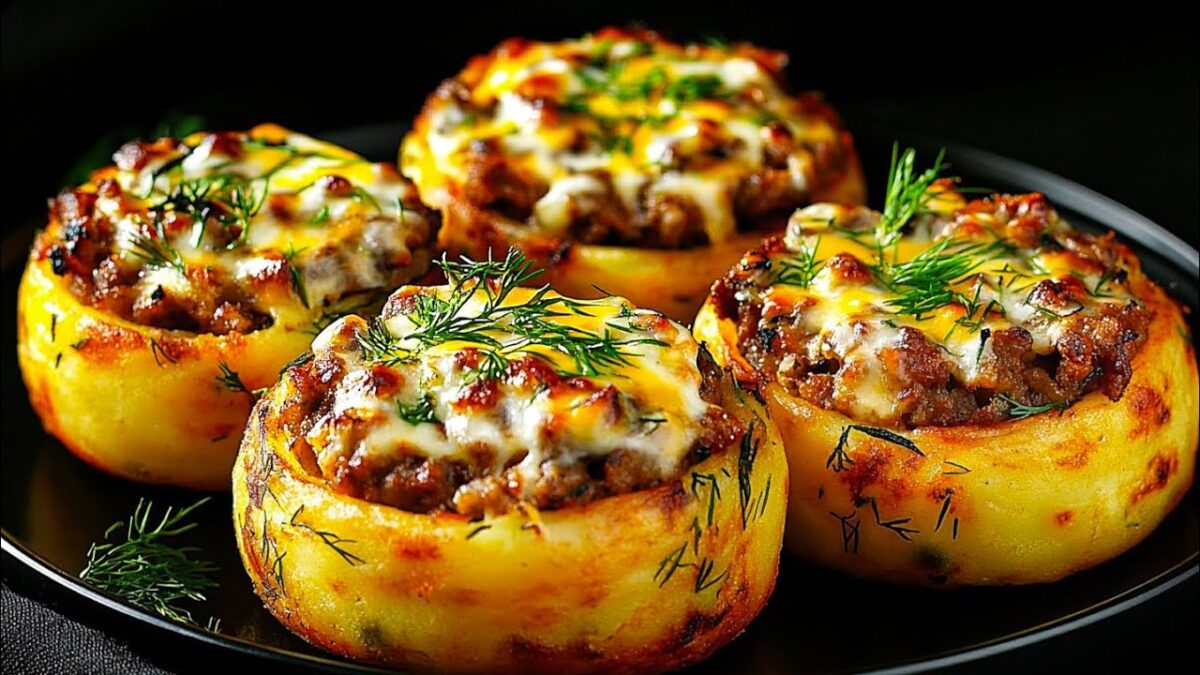 Zemiakové placky s mletým mäsom.