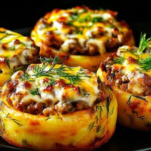 Zemiakové placky s mletým mäsom.