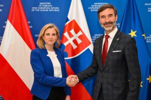 Tlačová konferencia ministra a ministerky zahraničných vecí Slovenska a Rakúska