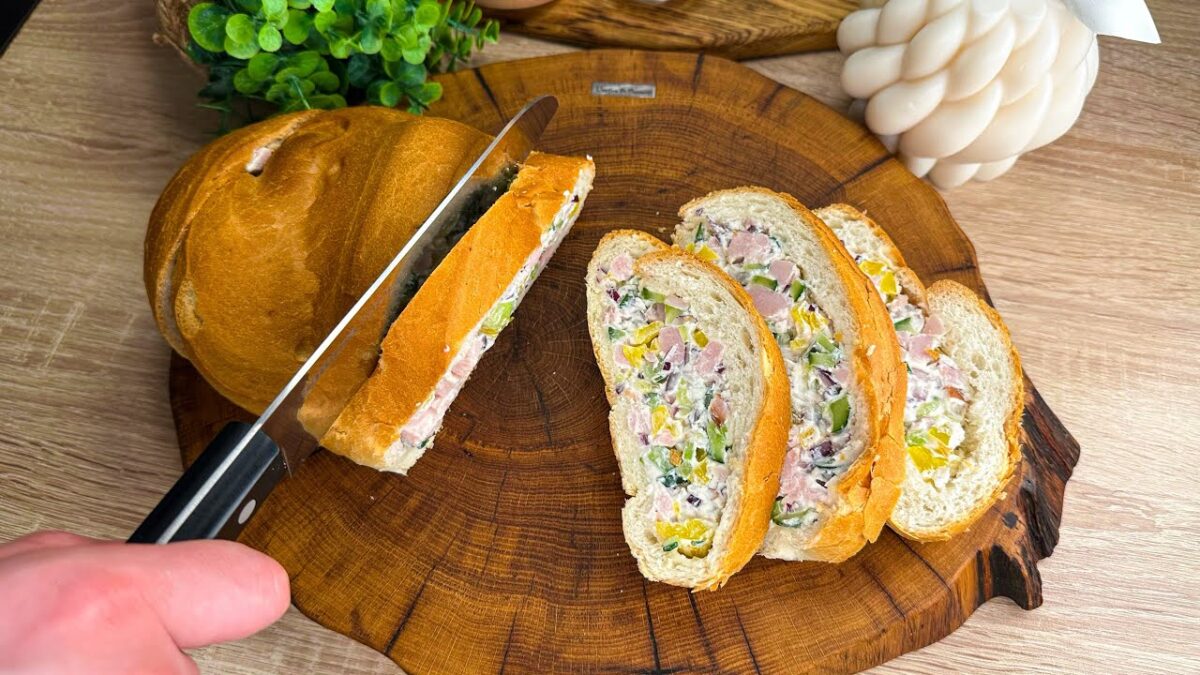 Dômyselný recept na biely chlieb s náplňou!