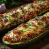 Vegánske cuketové člny s náplňou z šošovice. Jednoduchý a zdravý recept z rúry