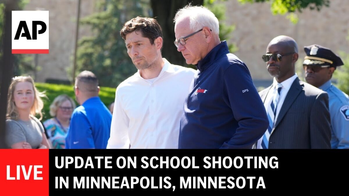 Tlačová konferencia o streľbe na škole v Minneapolise, Minnesota