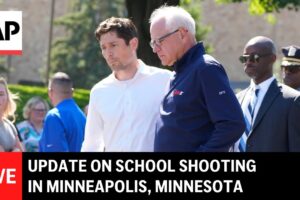 Tlačová konferencia o streľbe na škole v Minneapolise, Minnesota