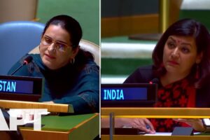 India odsudzuje absurdné divadlo pakistanského premiéra Šahbáza Šarífa v OSN.