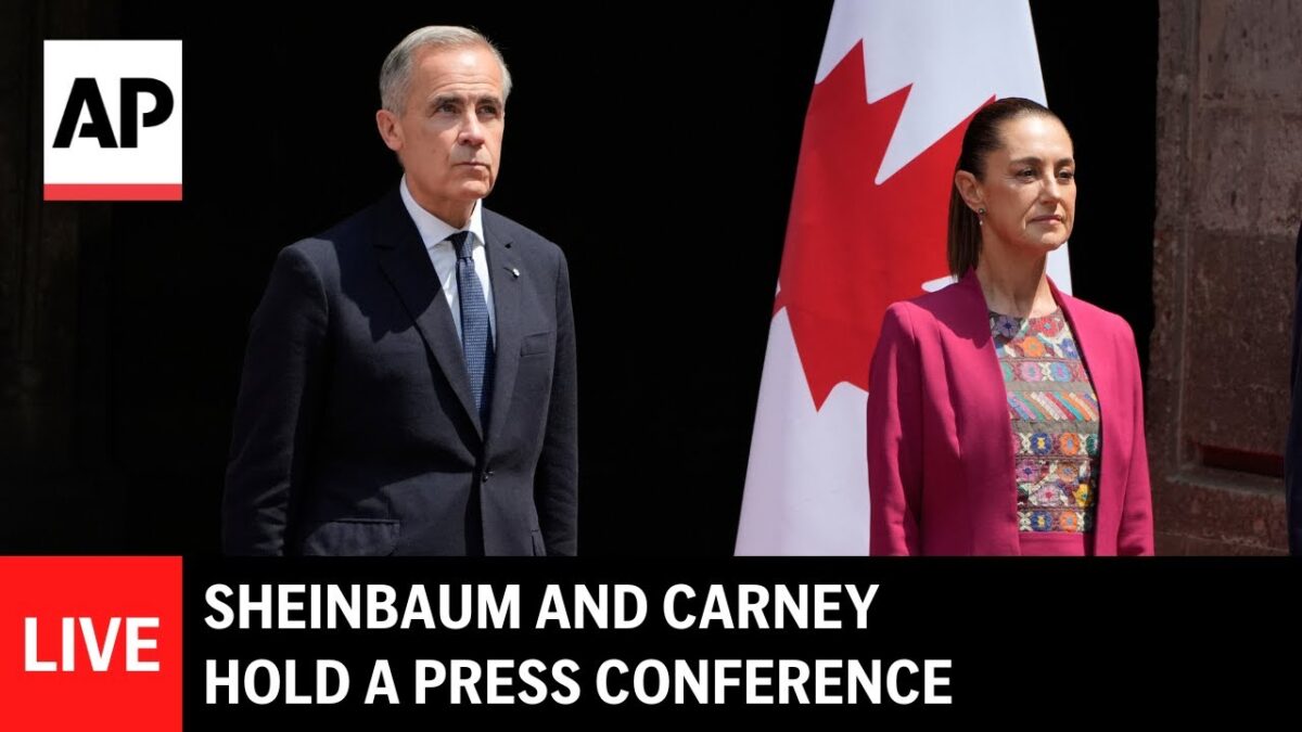 Tlačová konferencia: Claudia Sheinbaum z Mexika a Mark Carney z Kanady