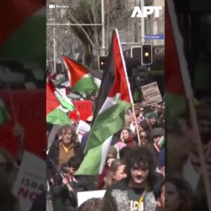 Tisíce ľudí na propalestínskom pochode v Aucklande.