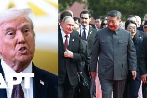Trump reaguje na prehliadku Číny s Putinom a Kim Čong-unom.