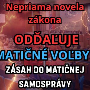 Matica slovenská: Vyhlásenie Matice slovenskej k ďalšej novele matičného zákona
