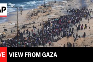 Pohľad z Gazy po schválení Trumpovho plánu na prímerie izraelským Pohľad z Gazy po schválení Trumpovho plánu na prímerie izraelským kabinetom.