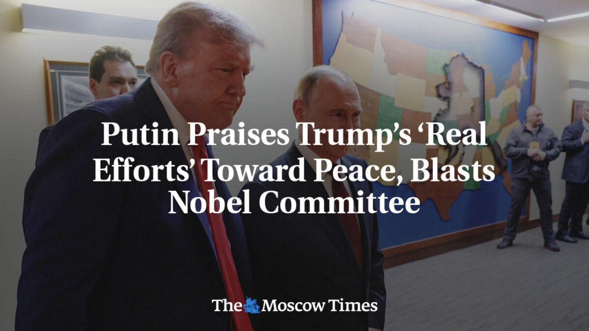 Putin chváli Trumpove „skutočné snahy“ o mier, kritizuje Nobelov výbor