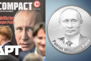 Nemecký časopis vydal striebornú Putinovu mincu k narodeninám ruského prezidenta. Nemecký časopis vydal striebornú Putinovu mincu k narodeninám ruského prezidenta...