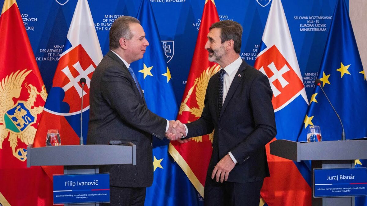 Tlačová konferencia ministra Juraja Blanára a podpredsedu vlády Čiernej Hory Filipa Ivanoviča