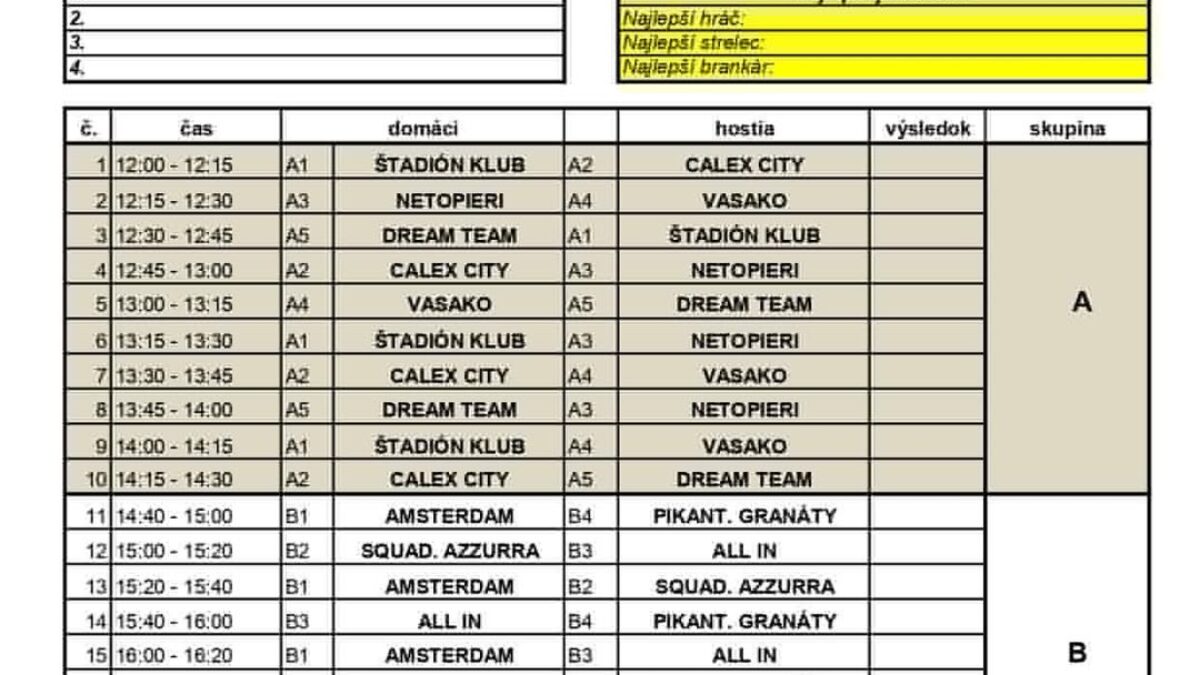Mesto Vráble: Dnes od 12:00 hod. sa v športovej hale T18 hrá Pohárový turnaj miniligy