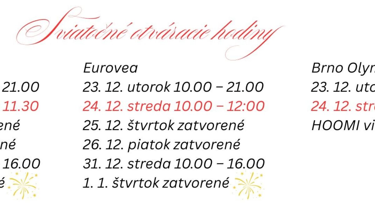 HOOMI: Avion Shopping Park Bratislava EuroveaOC Olympia, Brno