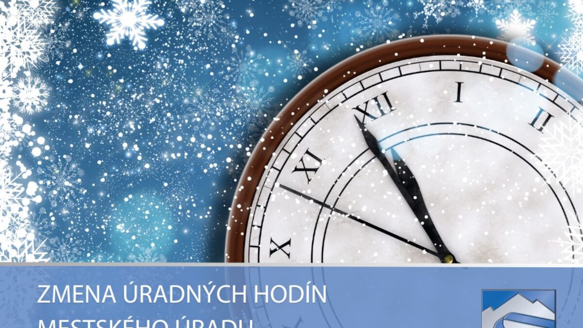 Mesto Svit: ZMENA ÚRADNÝCH HODÍN