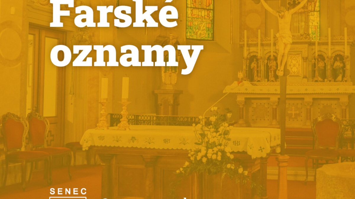 Mesto Senec: OZNAMY – Farnosť Senec