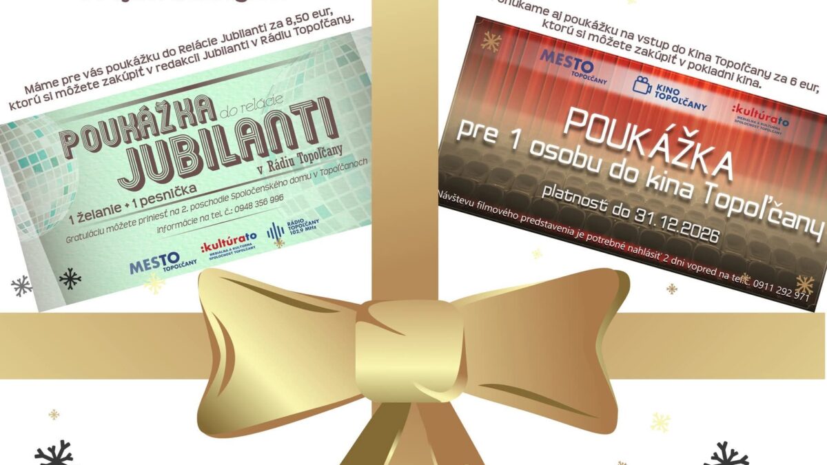 Kultúra Topoľčany: Ak neviete akým darčekom potešíte svojich blízkych, môžete im zakúpiť