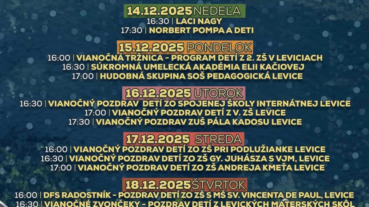 Mesto Levice: Už dnes od 16.00 h