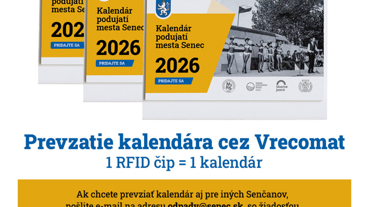 Mesto Senec: KALENDÁR PODUJATÍ MESTA SENEC 2026