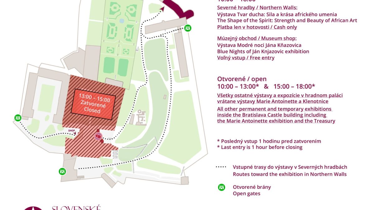 Bratislavský hrad: Upozorňujeme návštevníkov na dnešné mimoriadne obmedzenia a zmeny.