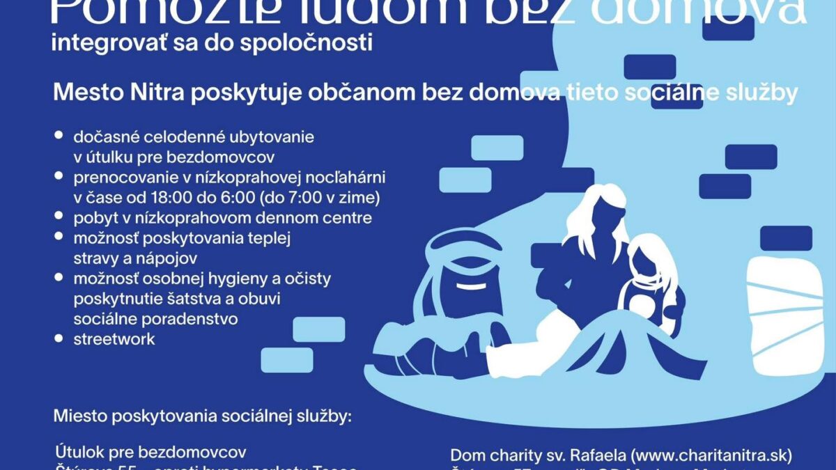 Mesto Nitra: ĽUDIA BEZ DOMOVA POTREBUJÚ V MRAZIVOM POČASÍ POMOC